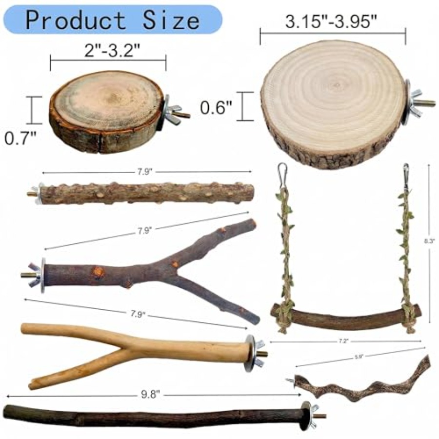 8PCS natural wood bird perches - Health & Wellness Lafayette 评论和价格