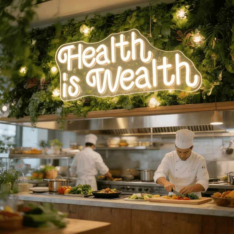 Health is Wealth Neon Sign LED - Health Wellness Yoga 评论和价格